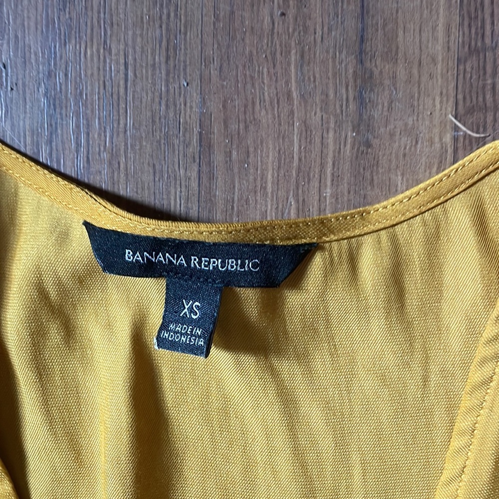 Banana Republic Mustard Yellow Wrap Tank Top - Picture 2 of 7